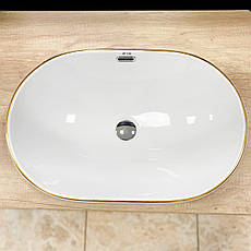Умивальник (раковина) VBI GAETA WHITE GOLD EDGE врізний, фото 5