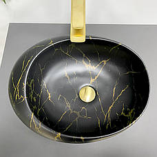Умивальник (раковина) VBI VALIANO MARBLE BLACK MATT накладний, фото 6