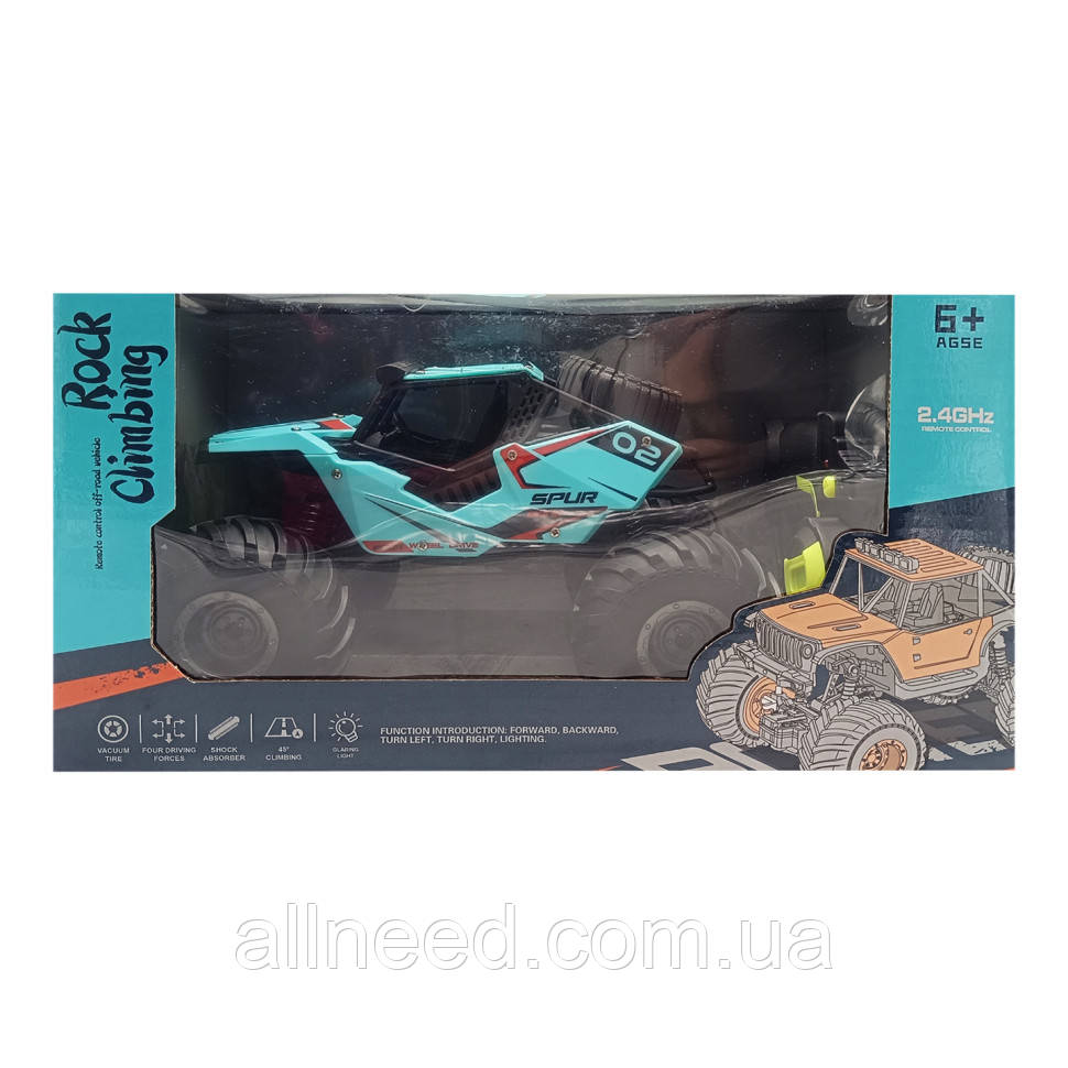 Машинка на радіокеруванні «Rock Climbing» M765-36(Turquoise) світло