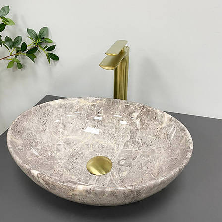 Умивальник (раковина) VBI PARMA GREY STONE GLOSSY накладний, фото 1