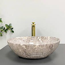 Умивальник (раковина) VBI PARMA GREY STONE GLOSSY накладний, фото 4