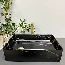Умивальник (раковина) VBI VELLETRI BLACK STONE MATT накладний, фото 4