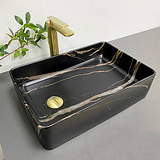 Умивальник (раковина) VBI VELLETRI BLACK STONE MATT накладний, фото 6
