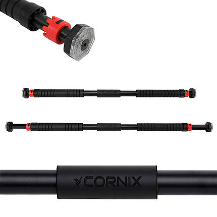 Турнік розсувний Cornix 110-150 см XR-0282 Black/Red, фото 1