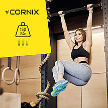 Турнік розсувний Cornix 110-150 см XR-0282 Black/Red, фото 5