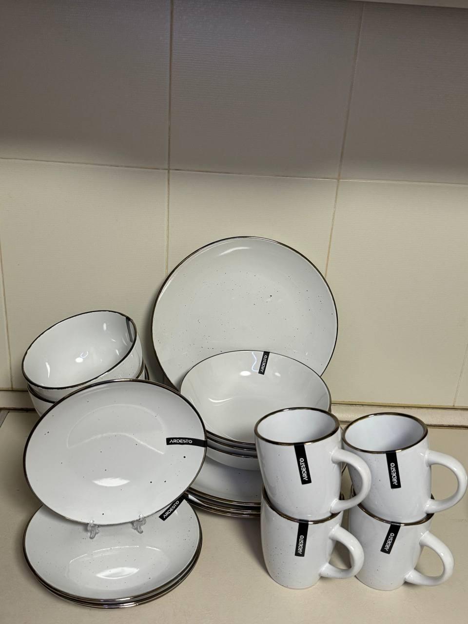 Сервіз Ardesto Marmo MRW 20 предметів білий
