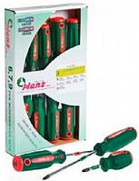 Популярний! Набір викруток 9 предм. шліц та хрест (картон. упак) HANS (06400-9MG) - Краща якість тільки на Nukleon.com.ua