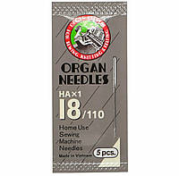 Голки швейні універсальні ORGAN №110 для побутових швейних машин вакуумна упаковка 5 штук (6978)