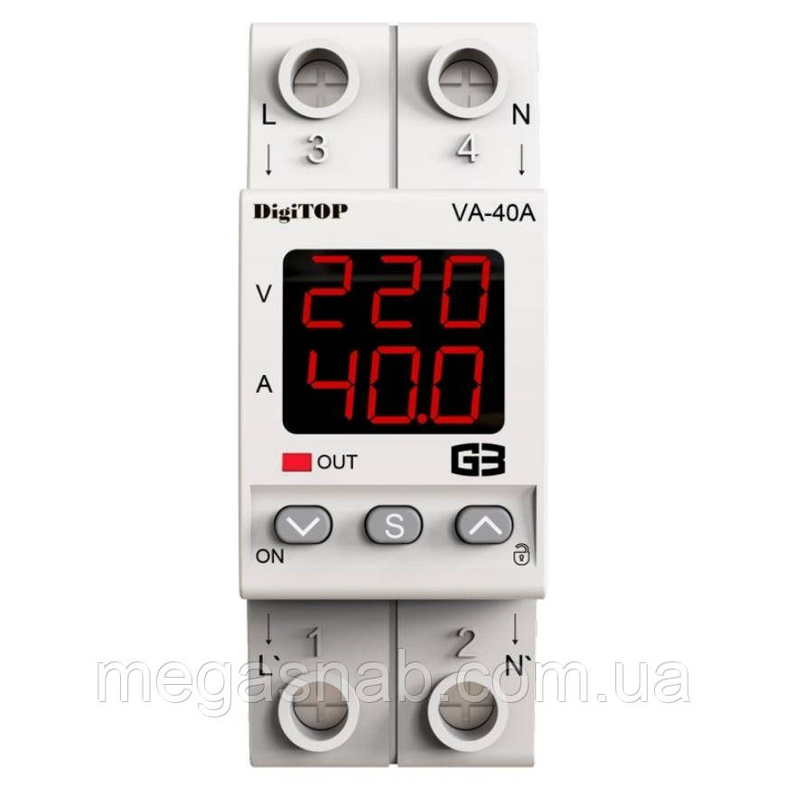 Реле напруги з контролем струму (2 екрани) VA-40A M2R DigiTOP