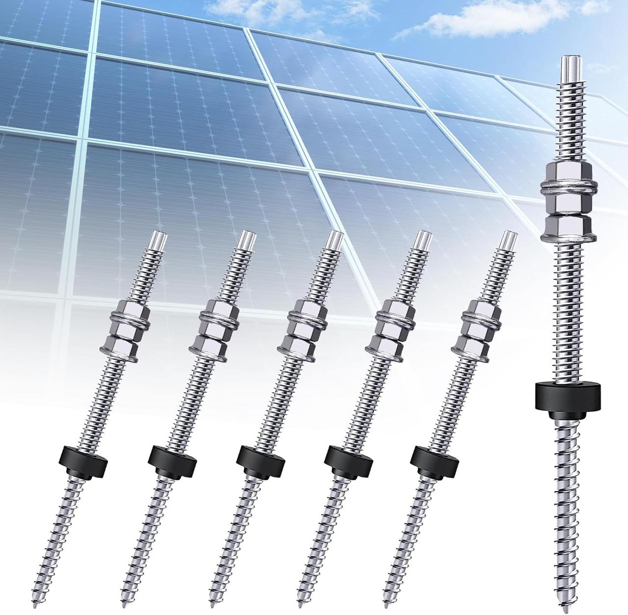 Упаковка із 6 болтів для підвіски фотоелектричної системи, болти для підвіски M10 із нержавіючої сталі для кріплення фотоелектричн, фото 1