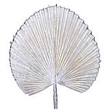 Новорічна декоративна гілочка "Пальмова листка", срібло, 40 см, фото 2