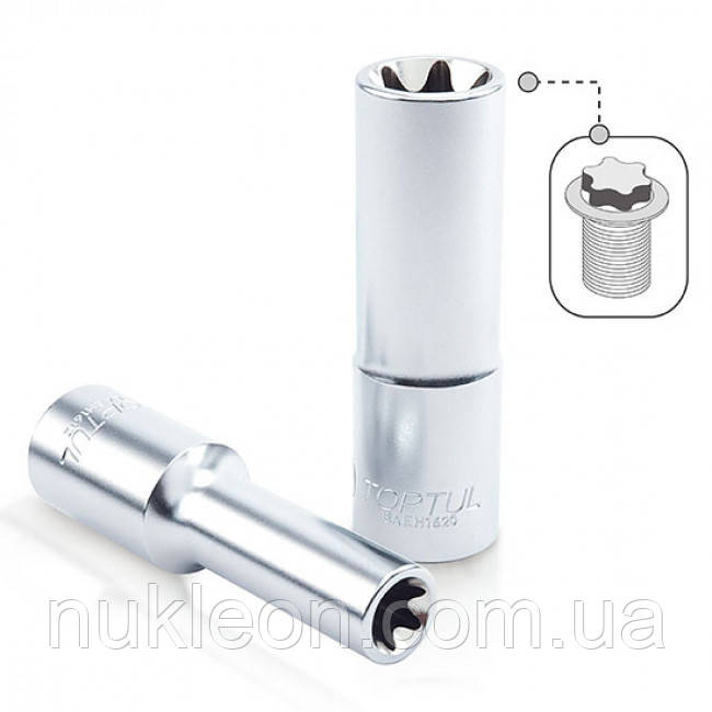 Популярний! Головка торцева глибока 1/2" Star E-14 BAEH1614 Toptul - Краща якість тільки на Nukleon.com.ua