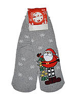 Носки женские махровые с новогодним принтом 36/39