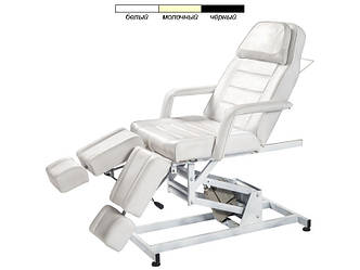 Педикюрне крісло-кушетка з 1 електромотором кушетка косметологічна педикюрна мод.3673 AS біла