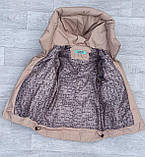 Дитяча куртка-жилетка Осіння на дівчинку весна-осінь Бежева демісезонна курточка Зигзаг для підлітка 146, фото 7
