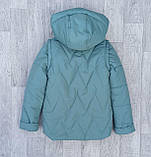 Дитяча куртка-жилетка для дівчинки демісезонна на весну-осінь Осіння курточка Зигзаг на підлітків 146, фото 4