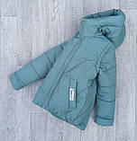 Дитяча куртка-жилетка для дівчинки демісезонна на весну-осінь Осіння курточка Зигзаг на підлітків 146, фото 6