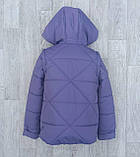 Модна Осіння куртка-жилетка для дівчинки підлітка Дитяча демісезонна курточка Ромбик на весну осінь 152, фото 4