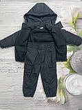 Костюм дитячий демісезонний: куртка та штани на флісі для хлопчика весна осінь Чорний комплект Твікс 80-86, фото 3