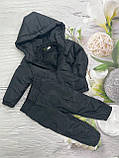 Костюм дитячий демісезонний: куртка та штани на флісі для хлопчика весна осінь Чорний комплект Твікс 80-86, фото 5