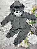 Костюм дитячий демісезонний: куртка та штани на флісі для хлопчика весна осінь Чорний комплект Твікс 80-86, фото 10