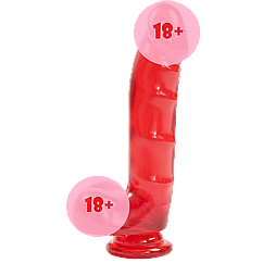 Фаллоимитатор Doc Johnson Jelly Jewels - Cock and Balls with Suction Cup Red (SO2007), 728538 - 430