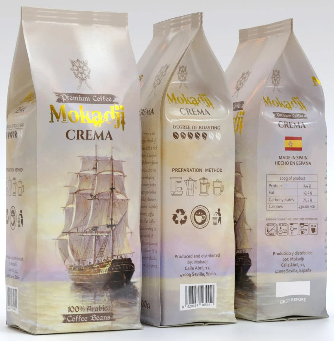 Кава в зернах Mokadji Crema 1100г 100% Арабіка Іспанія