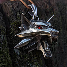 Відьмак Великий, школа Вовка, Голова Вовка, Ґеральт з Рівії, Великий кулон, амулет, фото 3