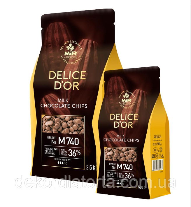 Шоколад молочний 36% M 740 «MIR DELICE D’OR» 2.5 кг