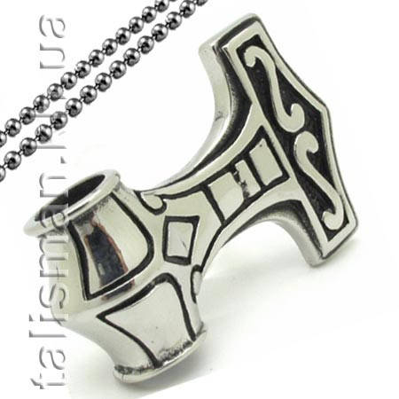 Кулон Молот Тора сталевий на ланцюжку AST01, фото 2