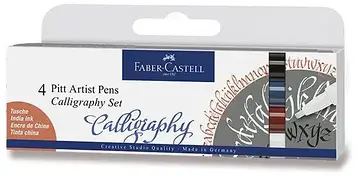 Маркер Marker Faber-Castell Pitt Artist Pen Caligraphy, 4 Colours