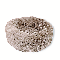 Лежак 50см для собак і котів до 7кг Пончик хутряний 50см Мокко