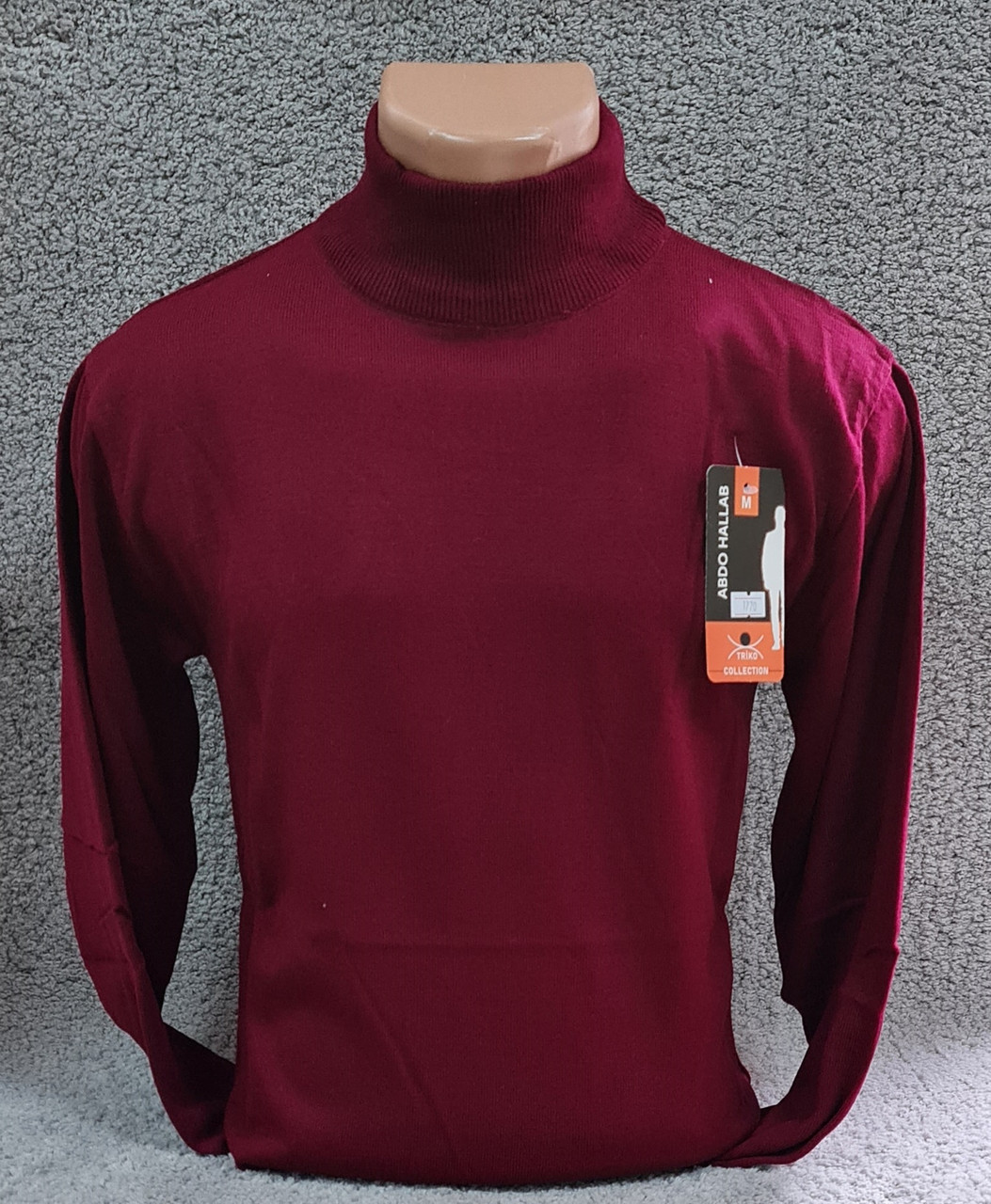 Светр гольф (водолазка) чоловічий демісезонний ABDO HALLAB однотонний комір стійка бордовий