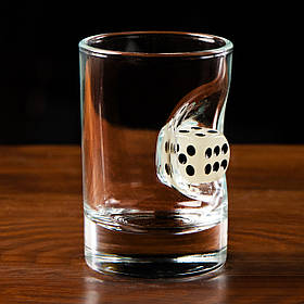 Чарка з гральною кісткою 55 мл. Кубик в чарці.