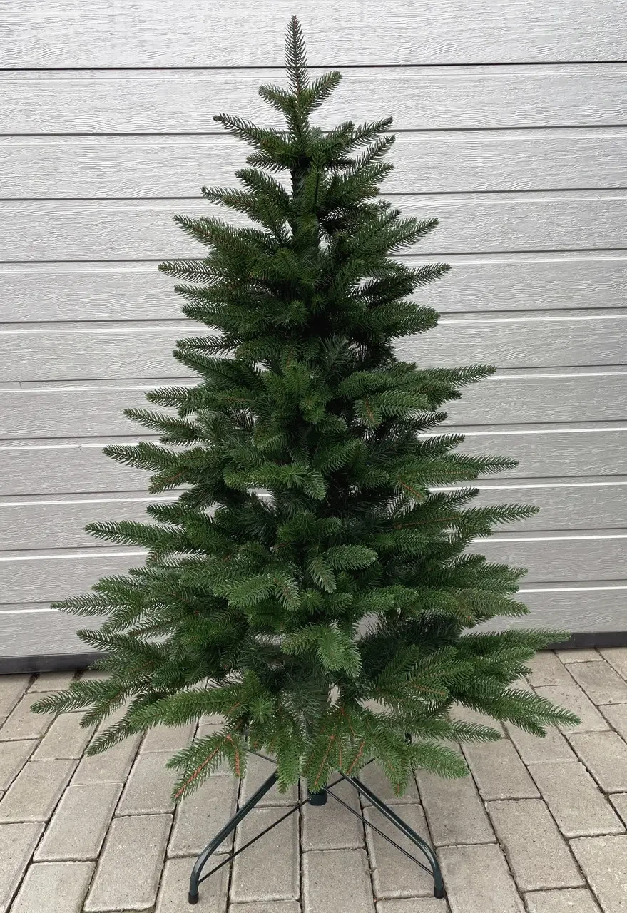 Штучна ялинка для офісу зелена Хвоя Classic Mix на металевій підставці 1,2 м -, фото 1