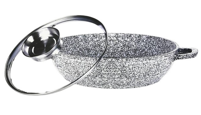 Сотейник з кришкою Zinberg ZM-7628-G 28 см сірий ID 4932453