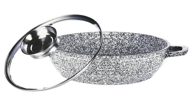 Сотейник з кришкою Zinberg ZM-7628-G 28 см сірий ID 4932453, фото 1