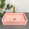 Умивальник (раковина) VBI FLORENTIA PINK MATT накладний, фото 4