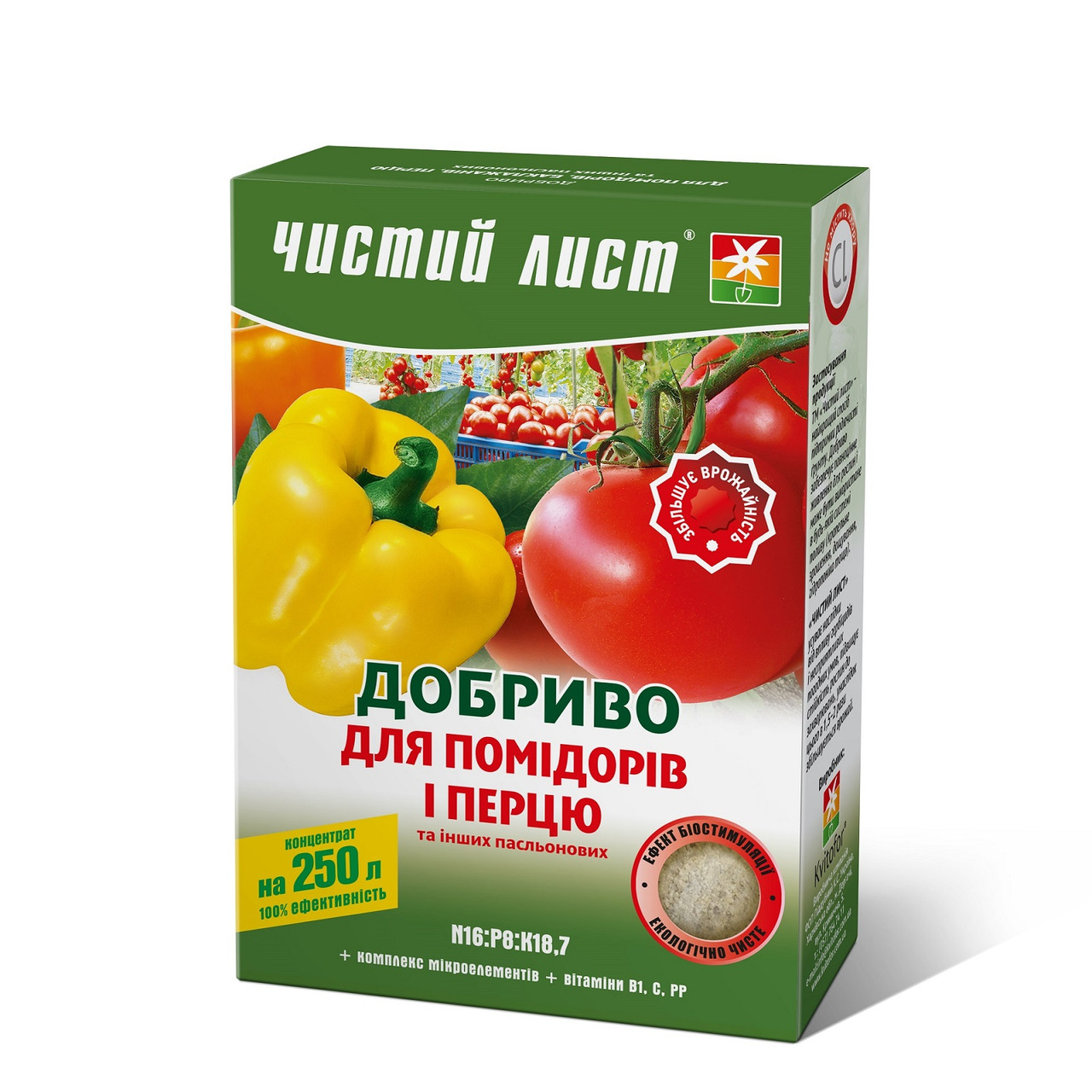 Мінеральне добриво «Чистий лист» для помідора та перцю 300 г