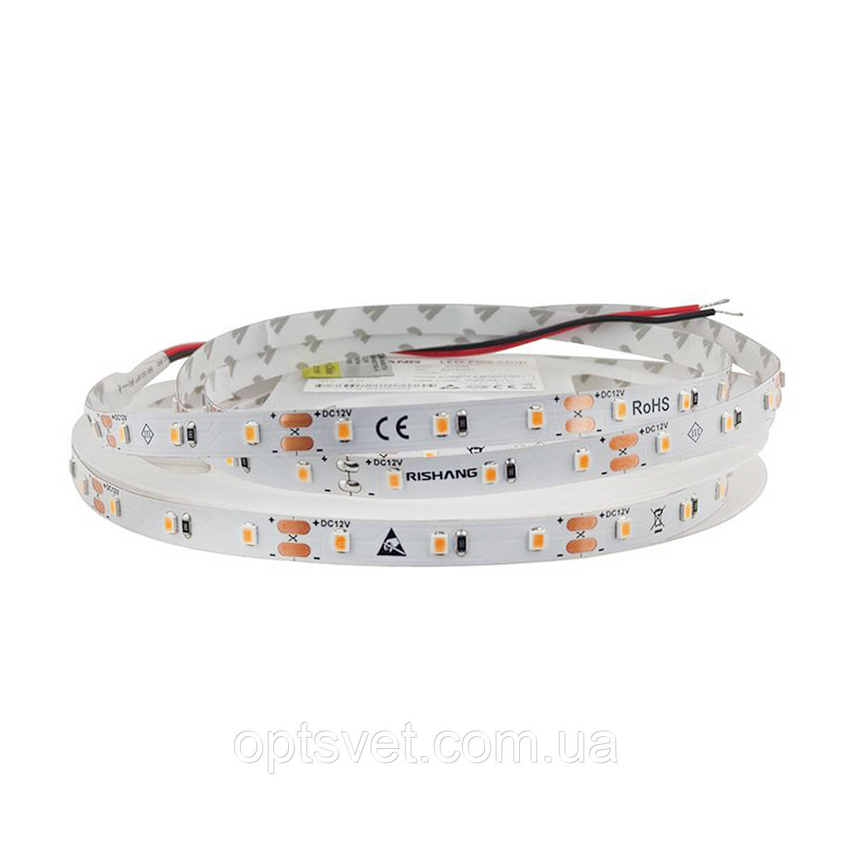 Світлодіодна стрічка RISHANG 60-2835-12V-IP20 4,8 W 518 Lm 3000 K 5 м (RV0860TA-A-WW)