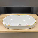 Умивальник (раковина) VBI GAETA WHITE GOLD EDGE врізний, фото 3