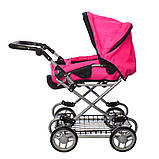 Коляска для ляльки Melogo МАЛІНОВА арт. 9346W, фото 2