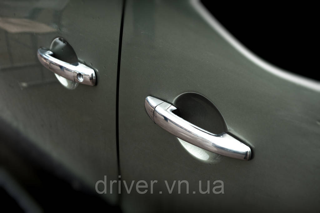 Накладки на ручки (нерж) 4 штуки. Carmos - Турецкая сталь для Fiat Scudo 2007-2015 гг