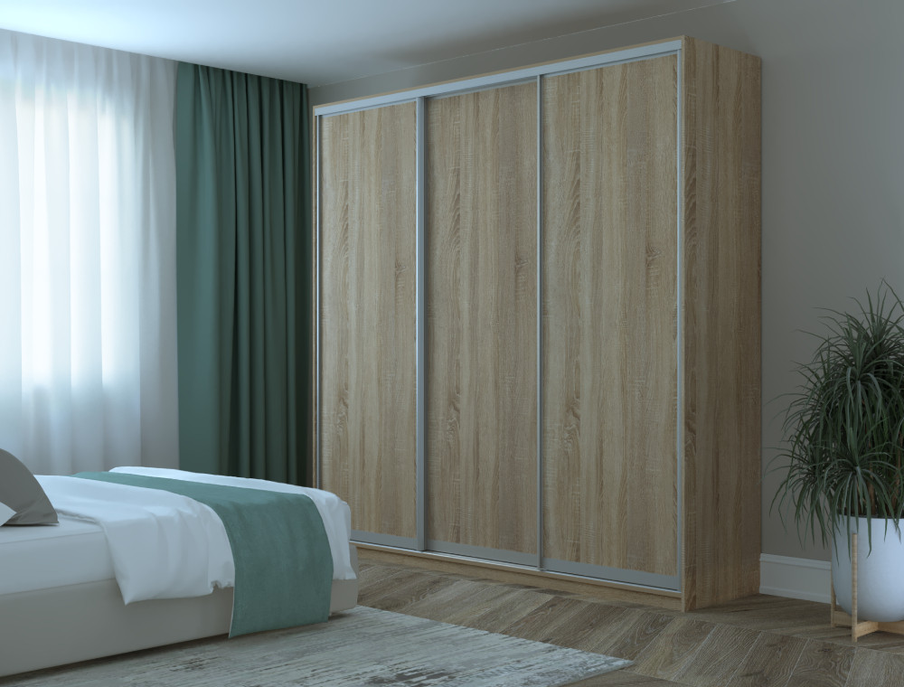 Шафа-купе трьохдверна Doros Сіті 24 238х60х240 см Дуб сонома (DRS-011059), фото 1