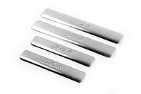 Накладки на пороги (Omsa, 4 шт, нержавейка) для Peugeot 308 2007-2013 гг