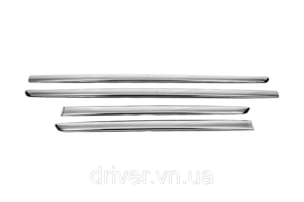 Молдинг дверной (4 шт, нерж) для Peugeot 407