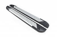 Боковые пороги Allmond Grey (2 шт., алюминий) 2014-2019 для Land Rover Discovery Sport 2014- гг