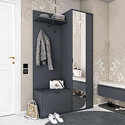 Передпокій з дзеркалом Doros Дора 113,5х40х192 см Графіт (DRS-011341)