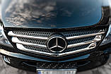 Накладки на решетку (2013-2025, нерж.) OmsaLine - Итальянская нержавейка для Mercedes Sprinter W906, фото 5