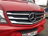 Накладки на решетку (2013-2025, нерж.) OmsaLine - Итальянская нержавейка для Mercedes Sprinter W906, фото 7